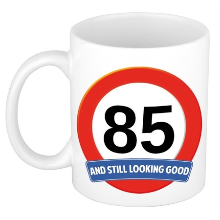 Birthday road sign mug 85 year