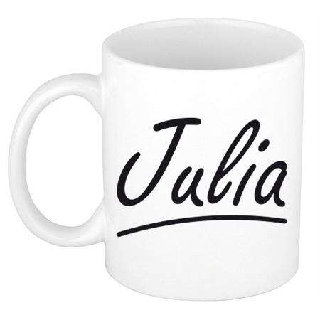 Julia voornaam kado beker / mok sierlijke letters - gepersonaliseerde mok met naam