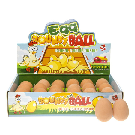 Nep stuiterend ei - rubber - bruin - stuiterbal fop eieren