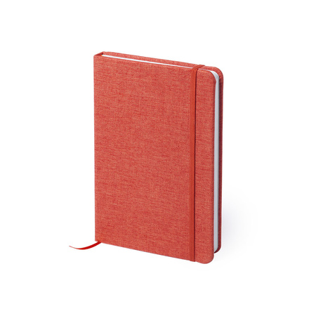 Canvas notebook red elastic hard cover