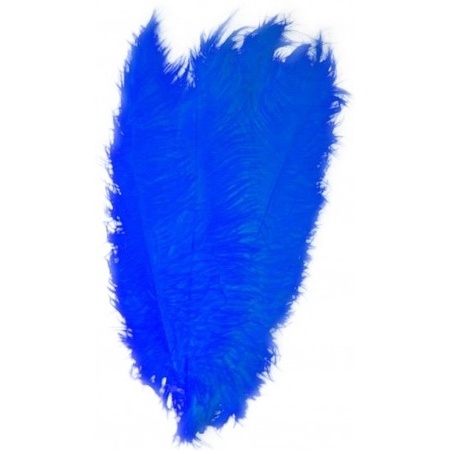 Pete blue ostrisch feathers 50 cm