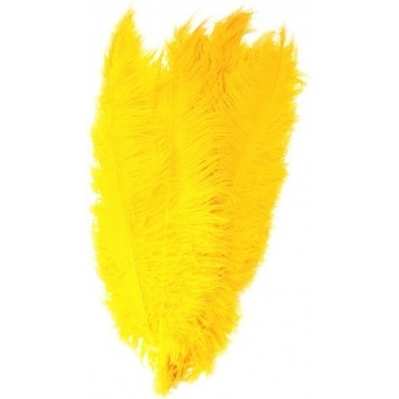 Verkleed spadonis Pieten sierveer geel 50 cm