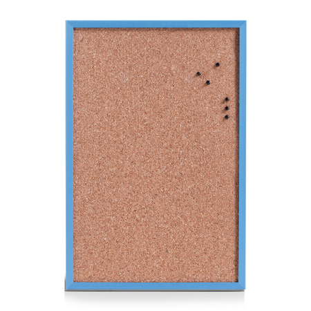 Zeller prikbord incl. punaises - 40 x 60 cm - blauw - kurk