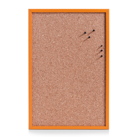 Zeller prikbord incl. punaises - 40 x 60 cm - oranje - kurk