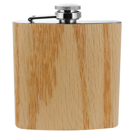 Hip/pocket flask stainless steel and wood look 175 ml