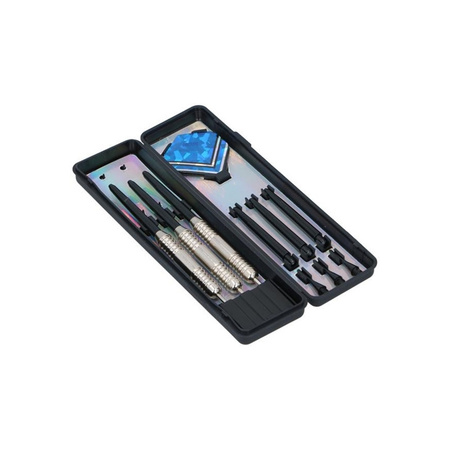 Set of 3x darts in case 24 grams black/blue