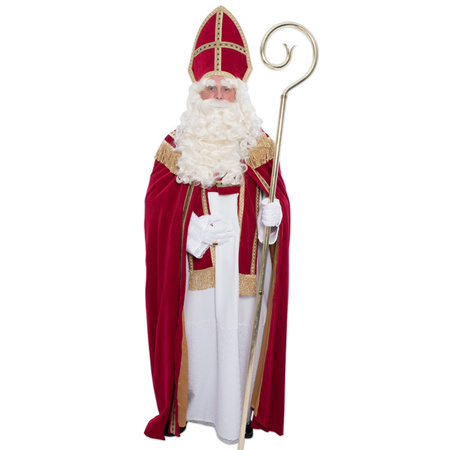 St. Nicholas costume with luxury curl wand 203 cm