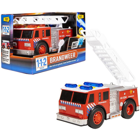 Brandweerwagen met licht en geluid 18 x 8 x 10.5 cm