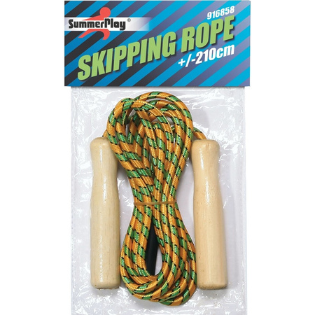 Skipping rope 210 cm with wooden handles toys