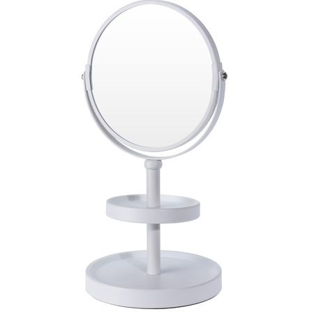 Spiegel met sieraden plateau wit 25 cm